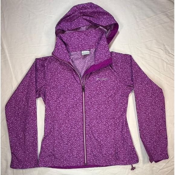 Columbia Women's Windbreaker Full Zip Purple Pattern Size Medium - Picture 1 of 9